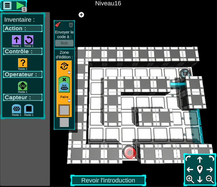 An image from the game showing a mission requiring the use of a while loop.